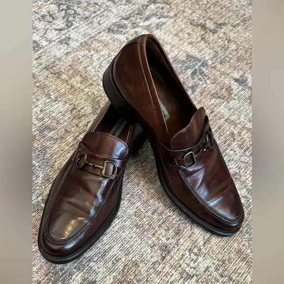 Johnston & Murphy Men's Brown Bit Leather Loafers SZ 9.5 - Picture 2 of 6